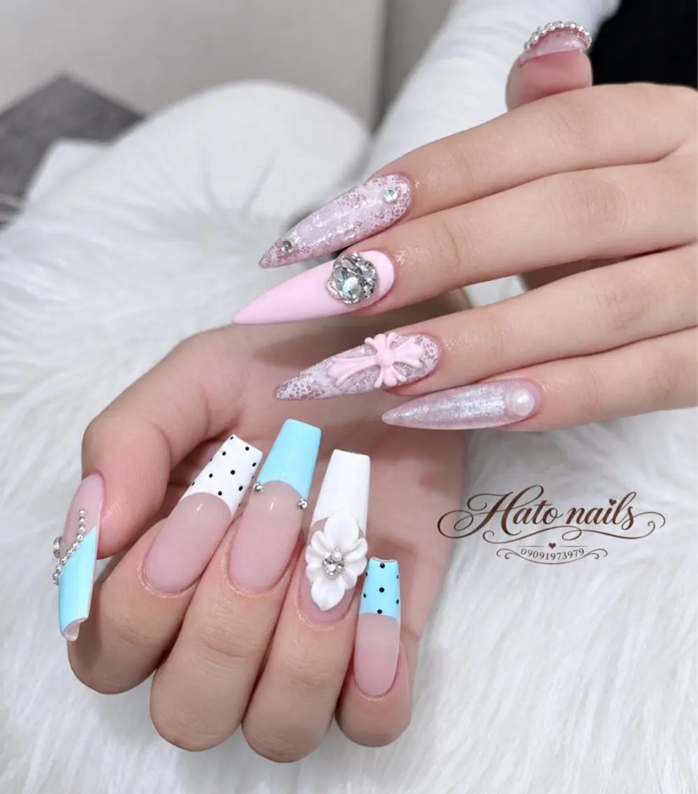 ロング 韓国風ヘア ロング ハンドネイル Hato Nailsのネイルデザイン