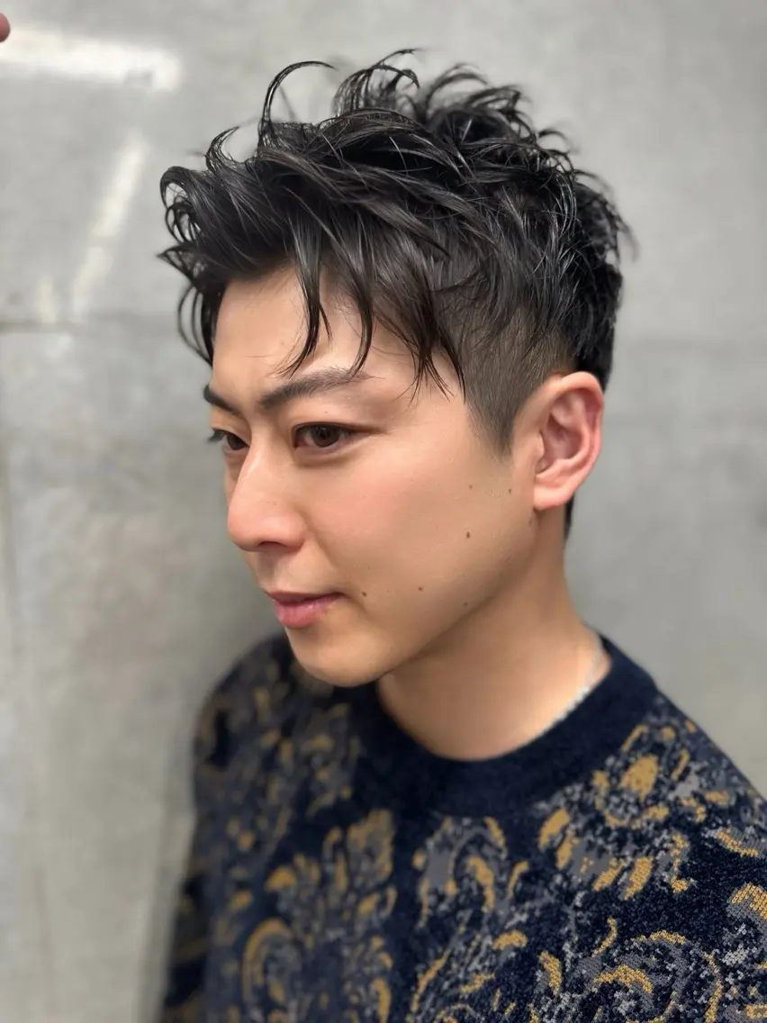 ショート メンズ カット 原宿アンリ 山下卓也のヘアスタイル