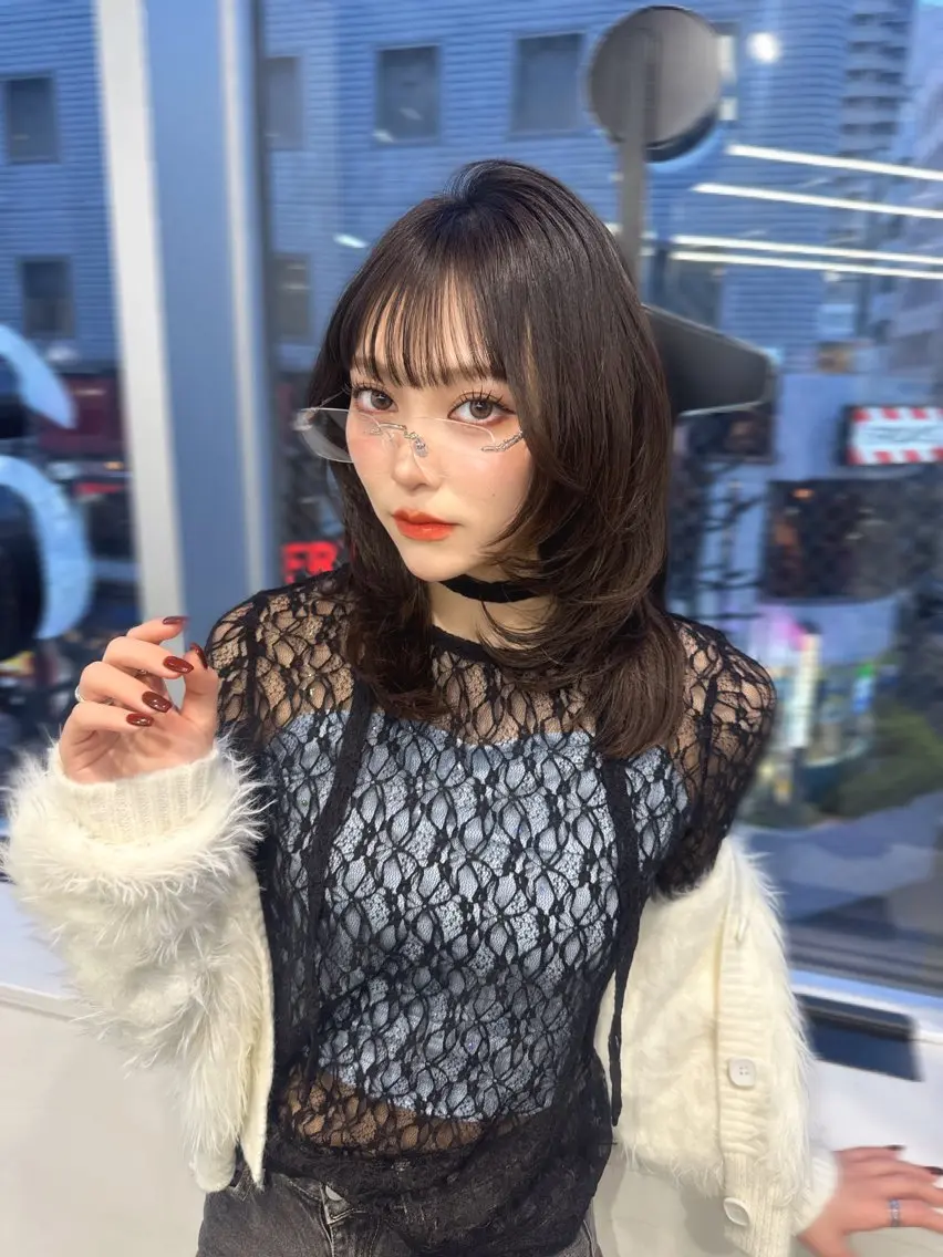 ミディアム カラー 韓国風ヘア レイヤーカット カット ヘアカラー トリートメント 渋谷韓国レイヤー /SAYAKA🩶ᩚのヘアスタイル