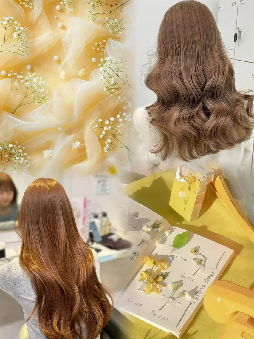 ロング カラー ヘアアレンジ ヘアカラー トリートメント 🌈くれは🎨デザイ ン🌟ダメージレスのヘアスタイル