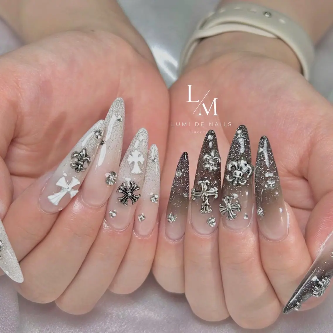ネイル グラデーション ラメ(グリッター) マグネットネイル ミラーネイル ニュアンスネイル ハンドネイル Lumi de nailsのネイルデザイン