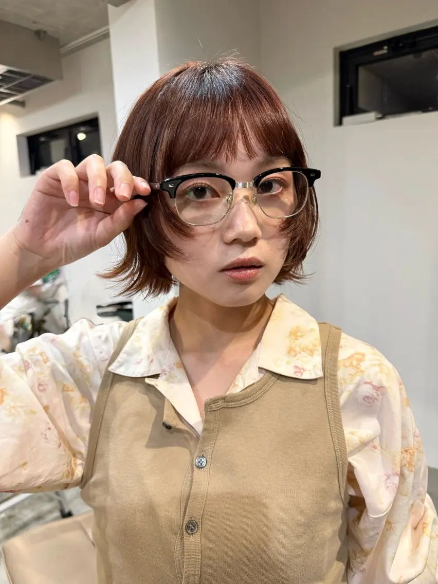 ミディアム カラー ボブレイヤー ボブ レイヤーカット カット ヘアカラー トリートメント ショート/ボブ kyokaのヘアスタイル