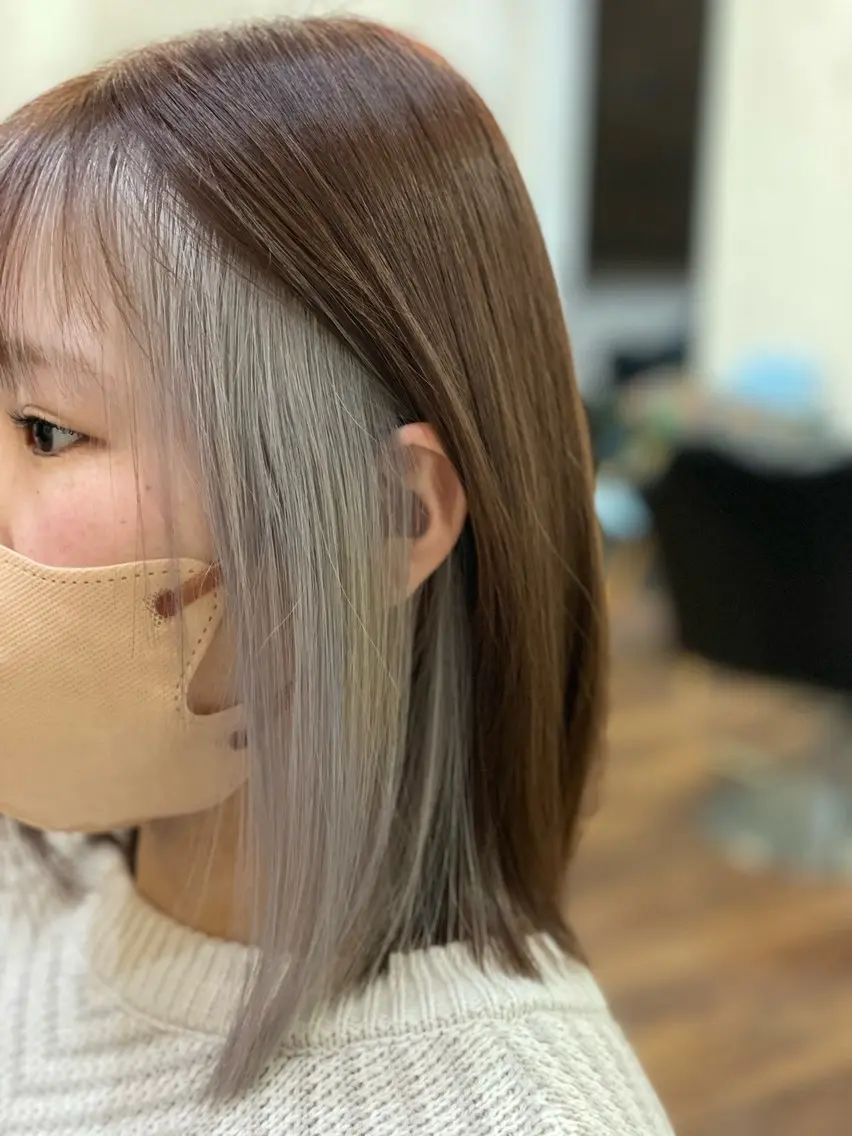 ミディアム ヘアカラー 下林 雅明のヘアスタイル