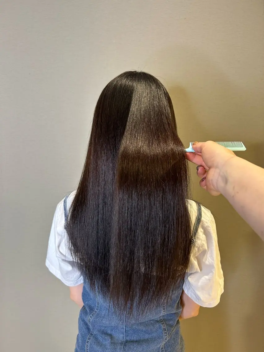 ロング 縮毛矯正 椿 さやかのヘアスタイル