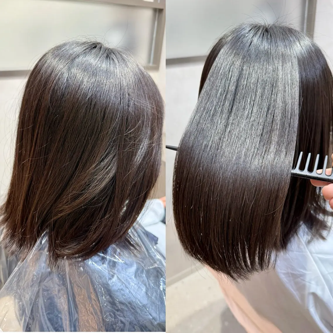 ミディアム カット 縮毛矯正 トリートメント ✨シルクストレート✨ 美髪髪質改善Yukiのヘアスタイル