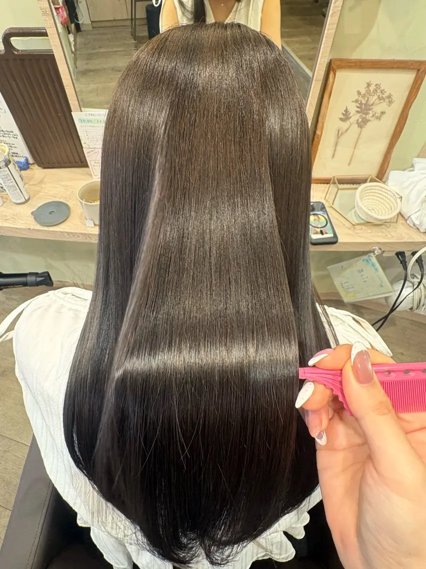 ロング カラー ブラウンカラー グレージュ 髪質改善 ‎🤍ちなつ /髪質改善ヘアエステのヘアスタイル