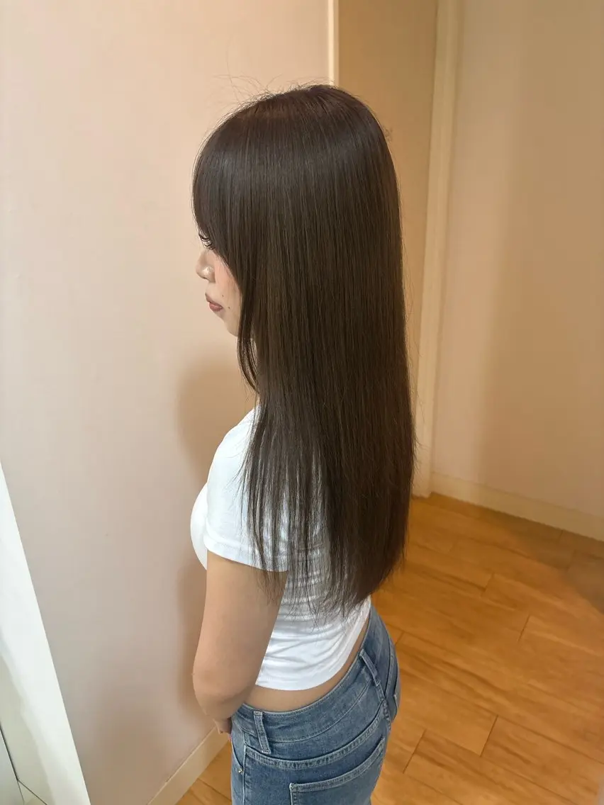 ロング カラー ブラウンカラー ダークブラウン ヘアカラー 水江 基のヘアスタイル