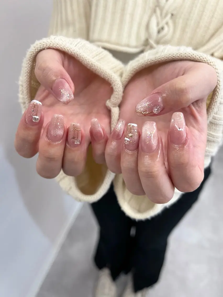 ネイル フレンチネイル ジェルネイル マグネットネイル ニュアンスネイル パラジェル ハンドネイル ハンドケア Bana_ Nailのネイルデザイン
