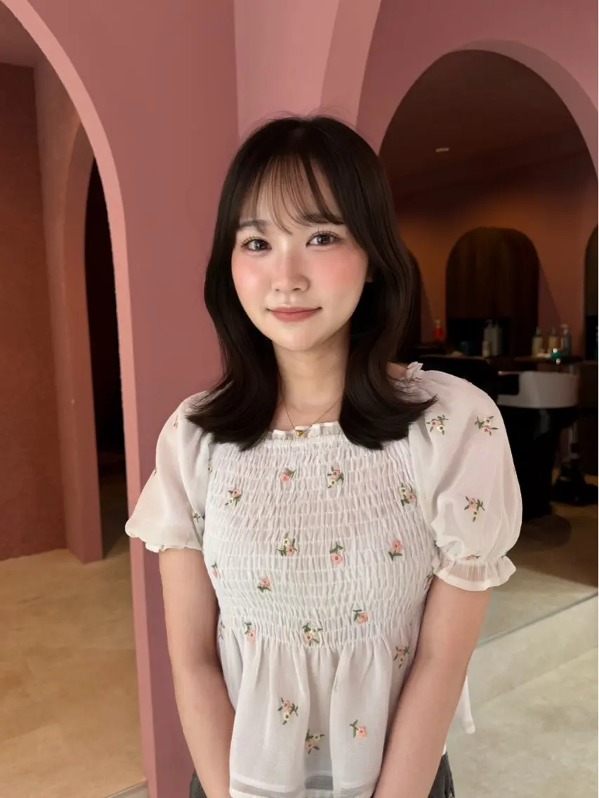 ミディアム ヘアカラー トリートメント 透明感カラー♡ 原宿美容室¦Rinaのヘアスタイル