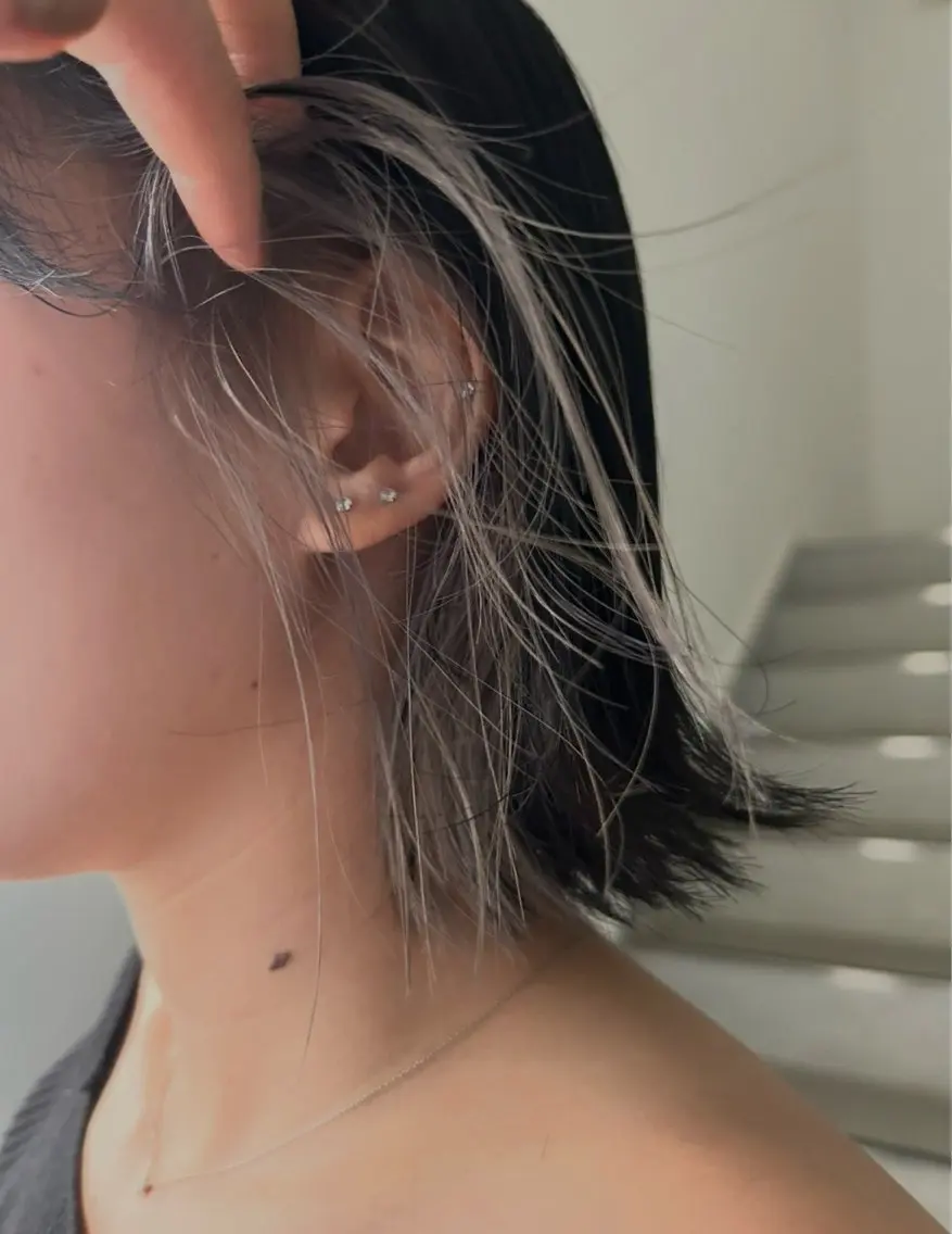 ショート ヘアカラー 🖤海外風デザイン カラー🖤/りんのヘアスタイル