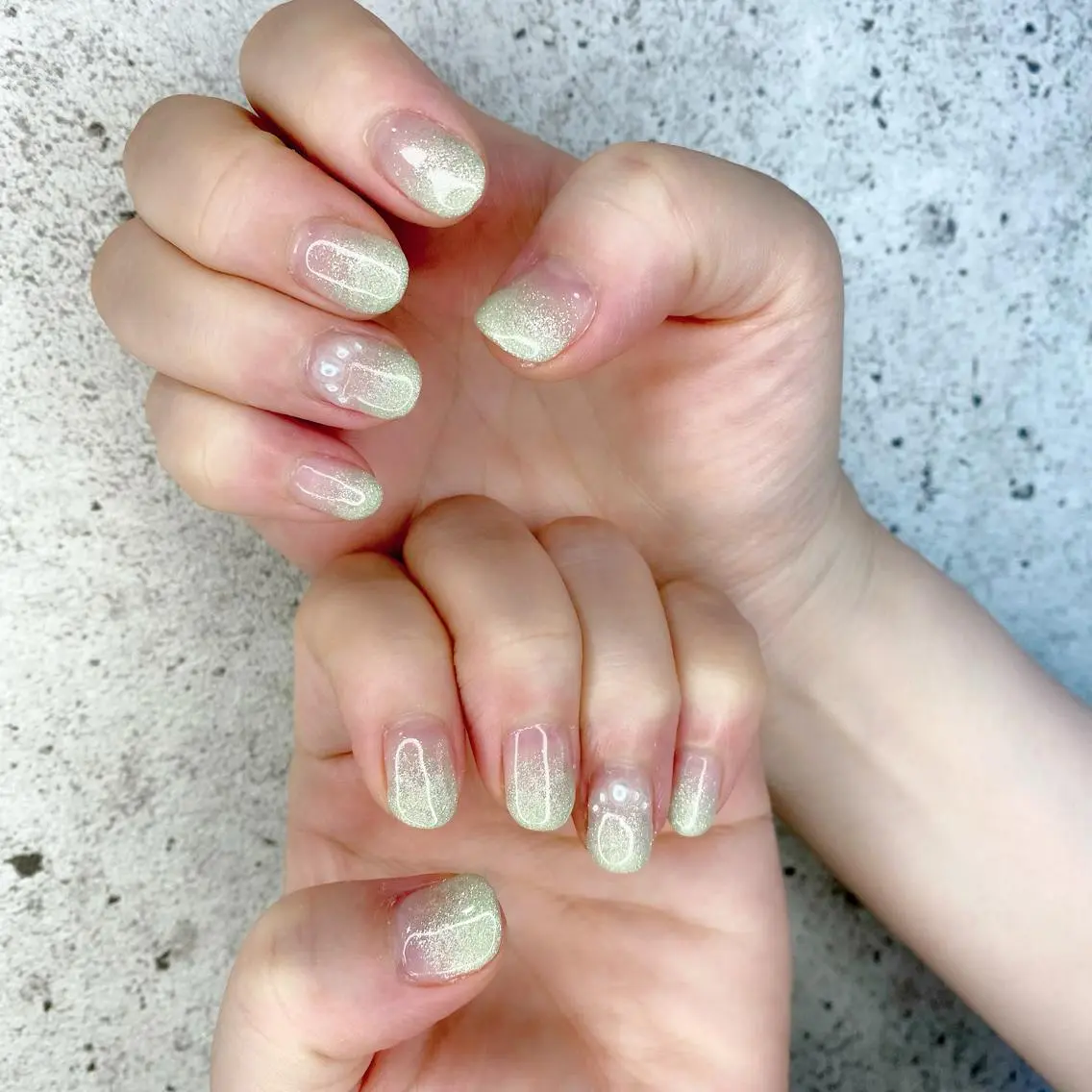 ミディアム カラー パーマ ヘアアレンジ メンズ キッズ ネイル マツエク・マツパ グラデーションカラー ミント ミントグリーン グラデーション グリーン Salon Ｋのネイルデザイン