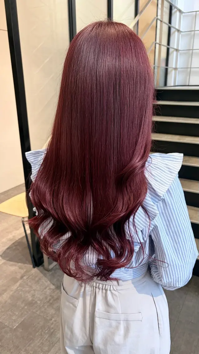 ロング カラー カット ヘアカラー トリートメント 🎀ブリーチなし ピンク🎀sakiのヘアスタイル