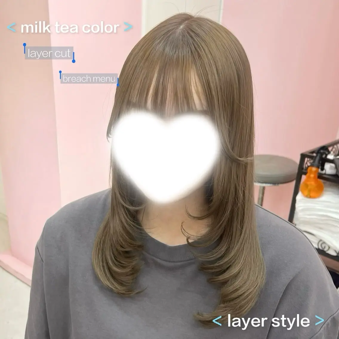 ミディアム カラー ブリーチ ヘアカラー ronmuu/ shizukuのヘアスタイル