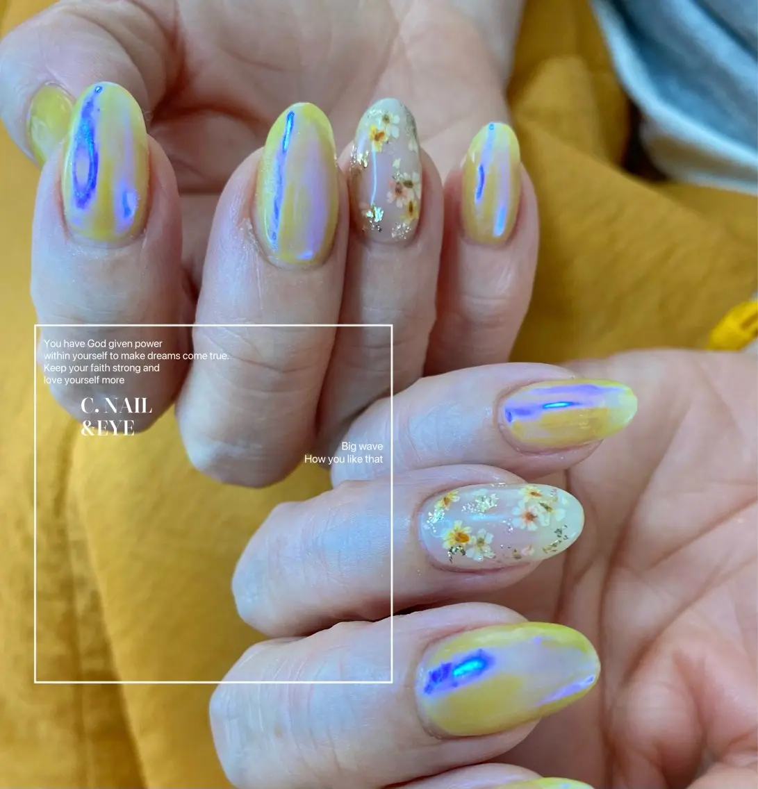 ネイル 入学式 フラッシュネイル フットネイル 卒業式 氷ネイル・うるうるネイル C.Nail &Eyeのネイルデザイン