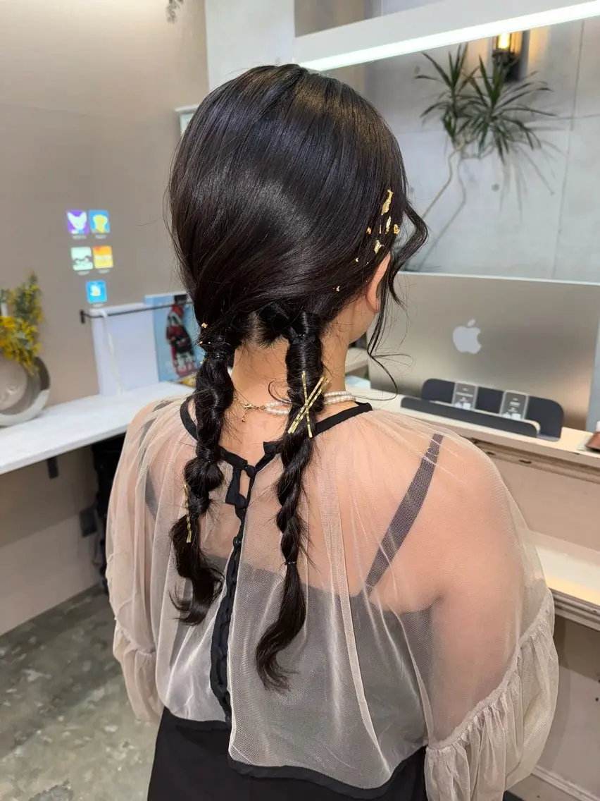 セミロング ヘアアレンジ ヘアセット MIES amane(アマネ)のヘアスタイル