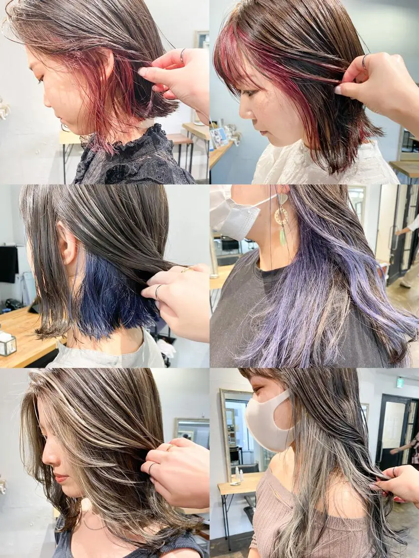 🦄個性派🦄インナー,フェイスフレーミング,イヤリングカラーの写真