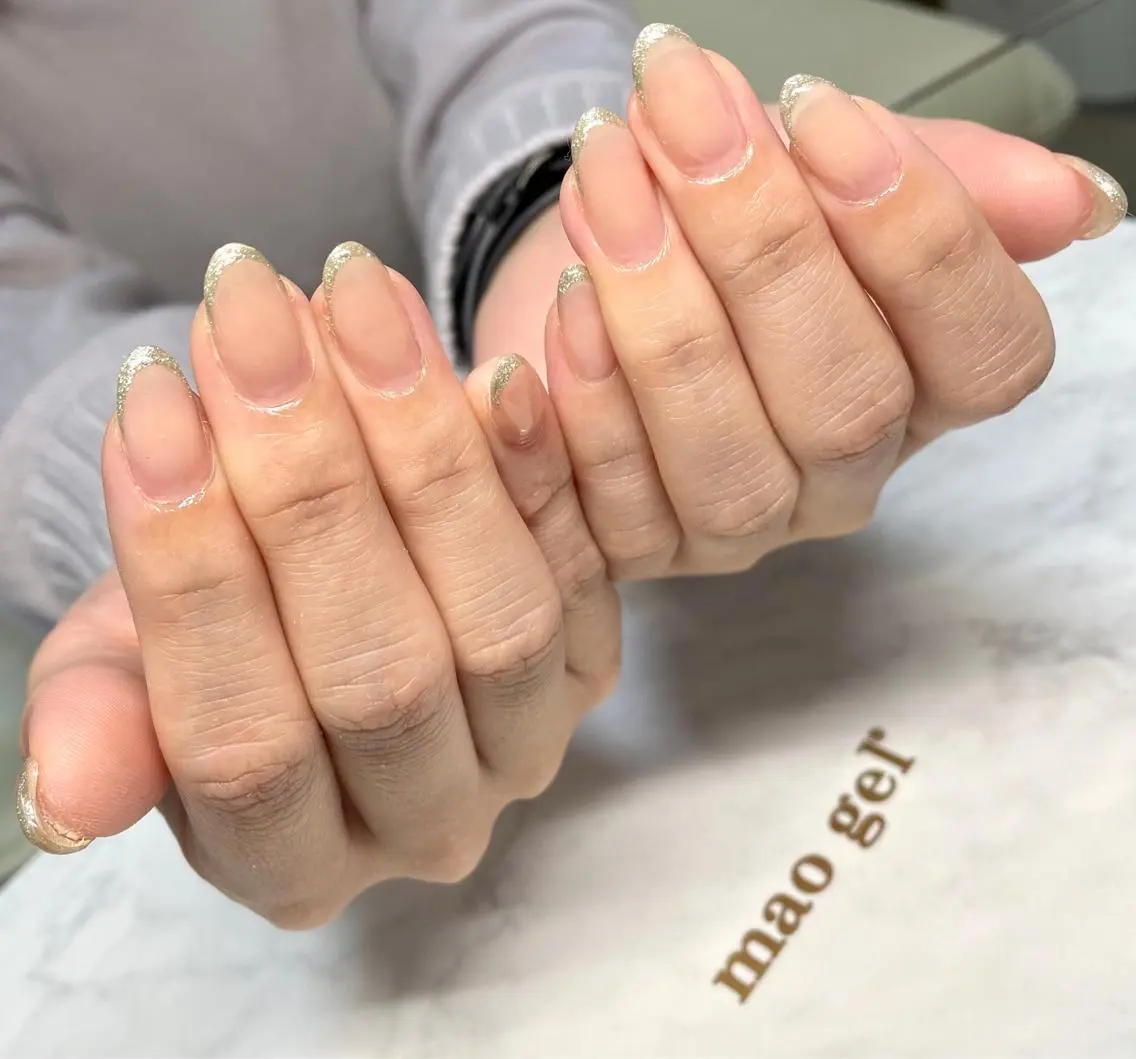 ネイル フレンチネイル ラメ(グリッター) ray's nailのネイルデザイン