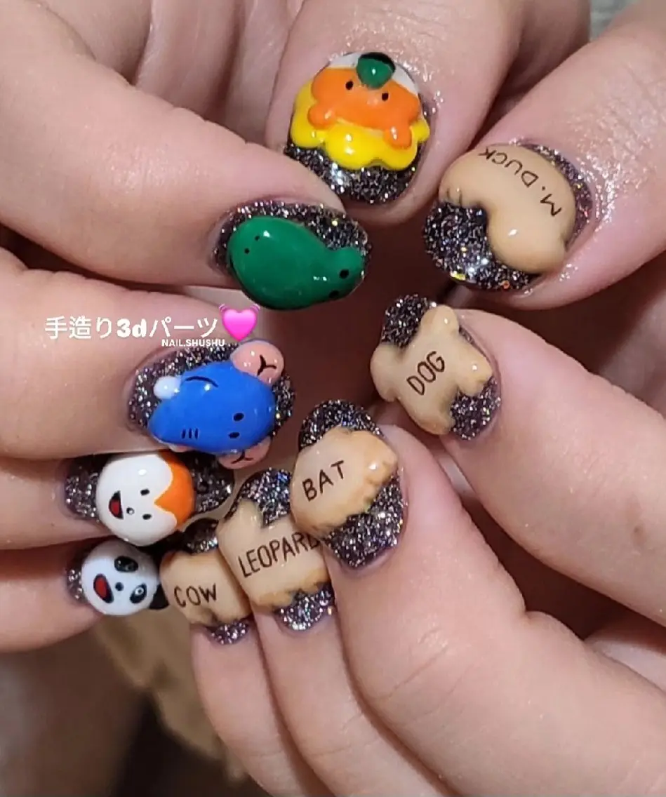 ネイル ハンドネイル 3dパーツ/流行り 👧shushu❤️のネイルデザイン