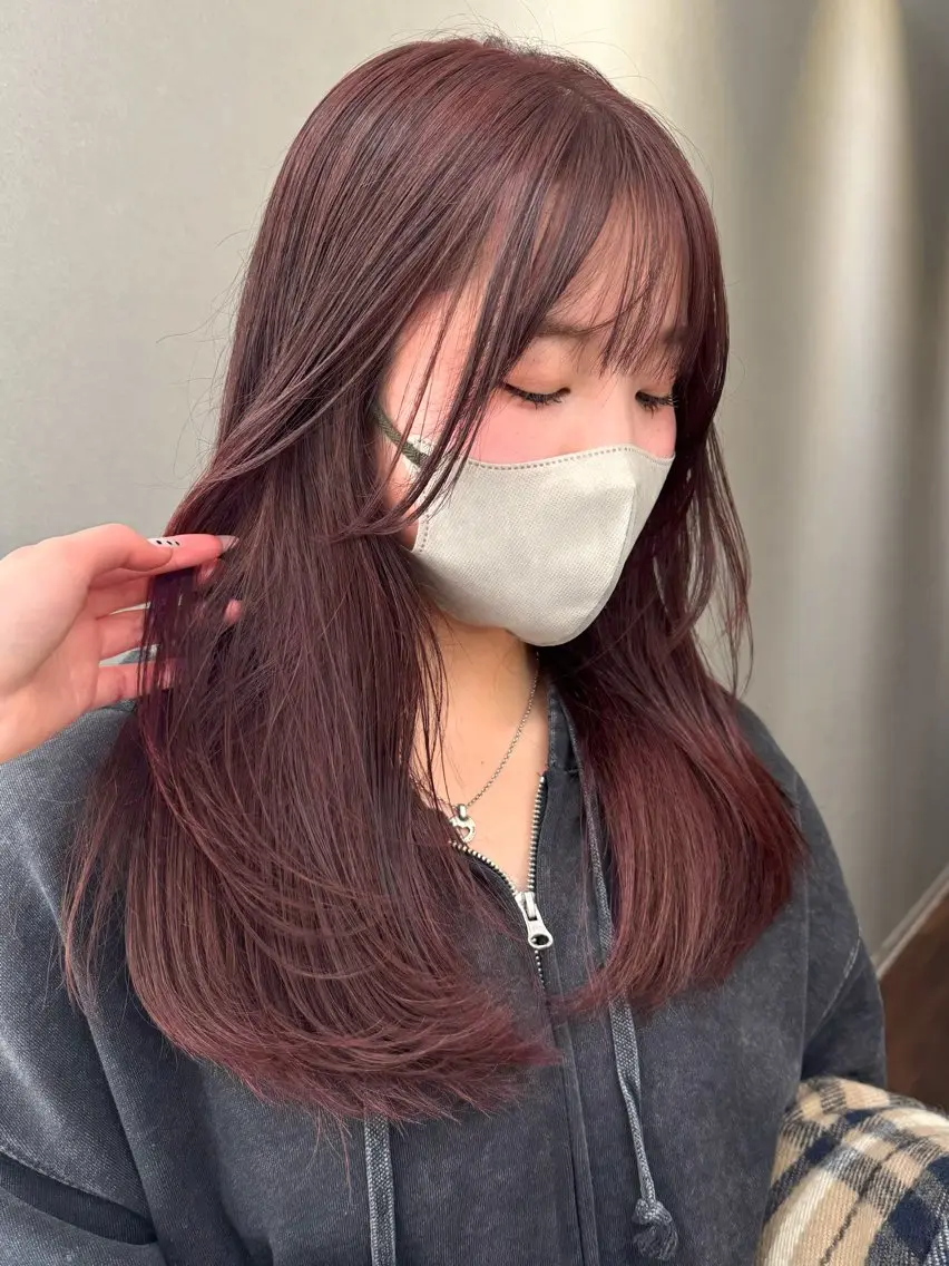 ロング カラー ブリーチ ブリーチなしカラー レッドカラー ヘアカラー Daisy🫧天神/ 大名🫧AYURIのヘアスタイル