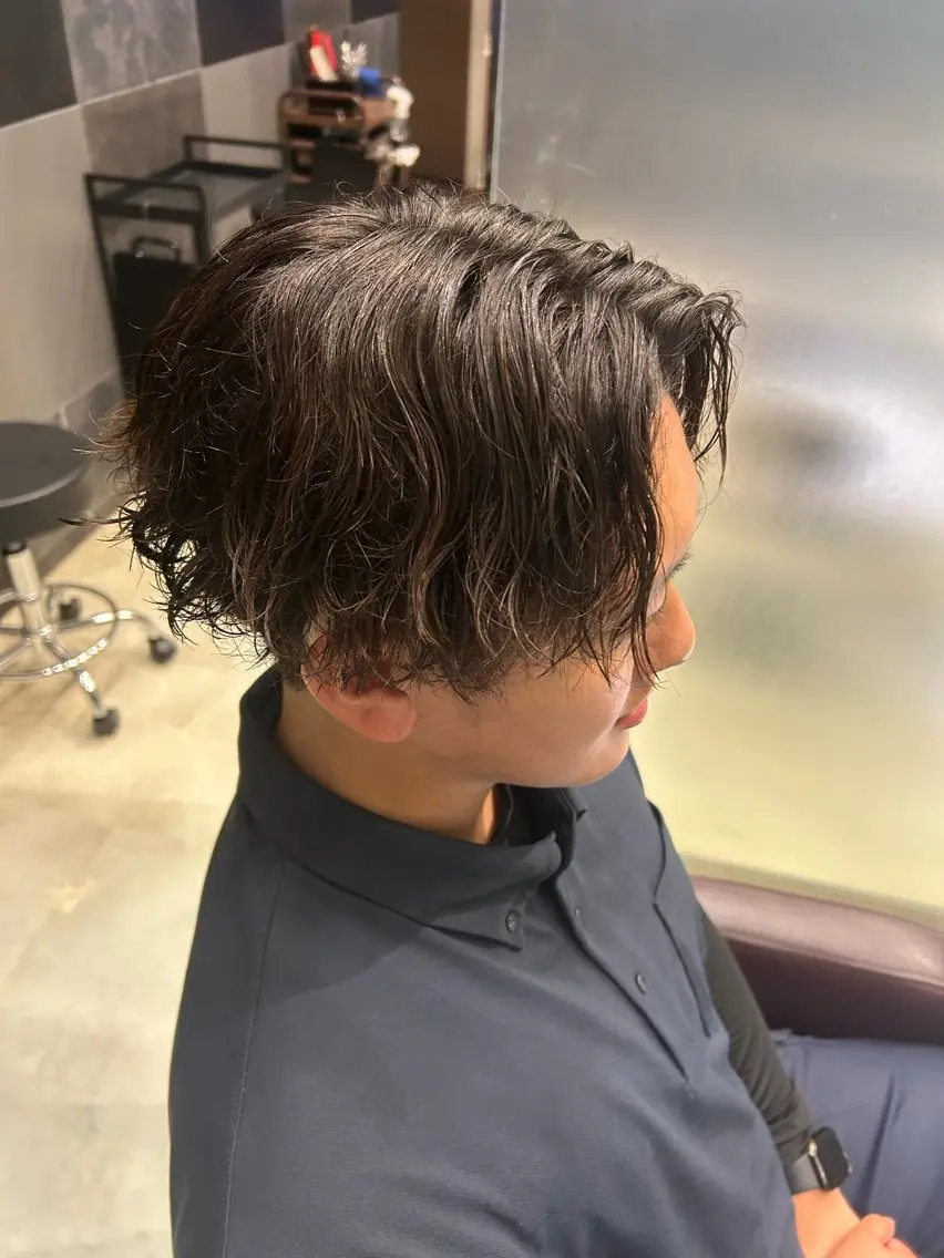 パーマ メンズ カット パーマ 笠井 雅斗のヘアスタイル