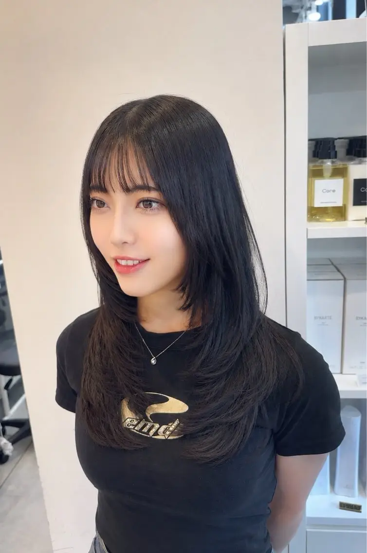 セミロング レイヤーカット カット ヘアカラー トリートメント 韓国風cut/ 縮毛矯正/正岡幹康のヘアスタイル