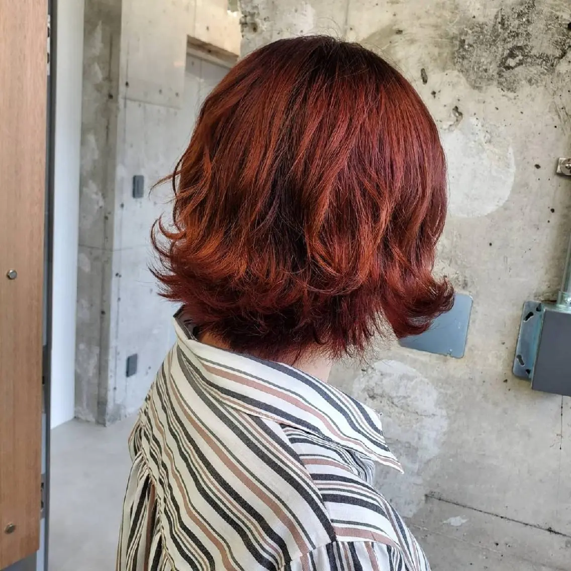 ミディアム カラー ヘアアレンジ オレンジ TriumpH天王寺 Makoのヘアスタイル