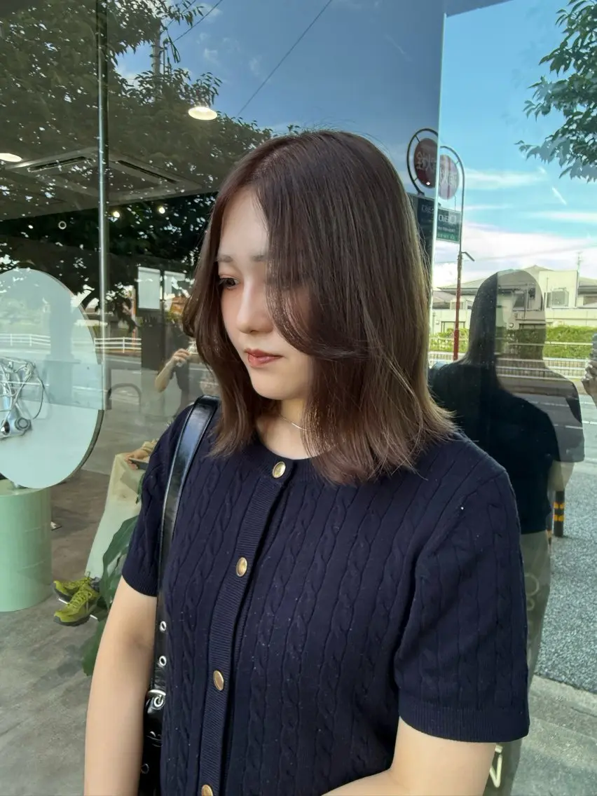 ミディアム ヘアカラー トリートメント qpulaあいみ 透明感カラーのヘアスタイル