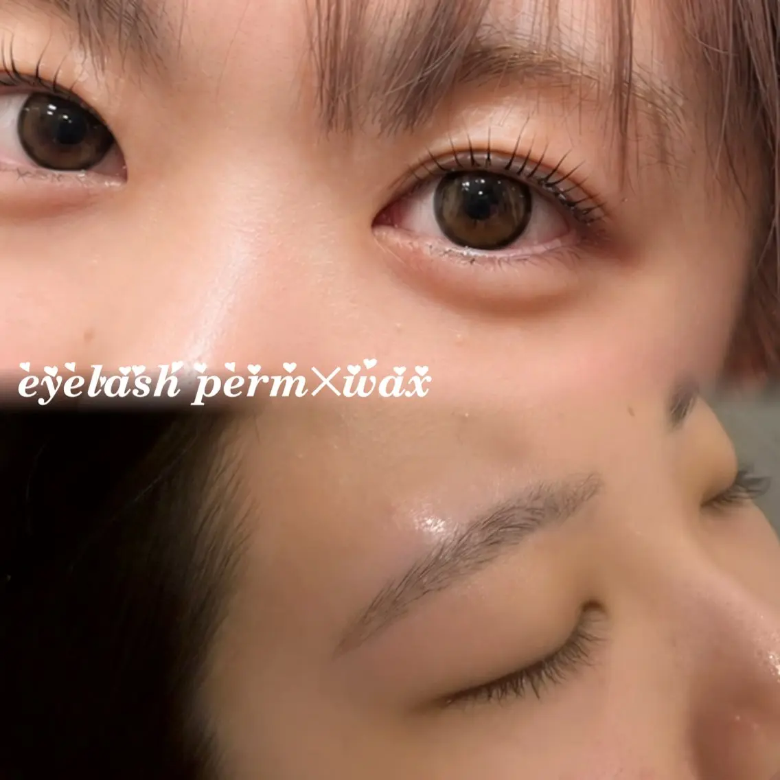 束感まつげパーマ上【コーティング込】👀✨️➕眉毛WAX【メイク無し】の写真