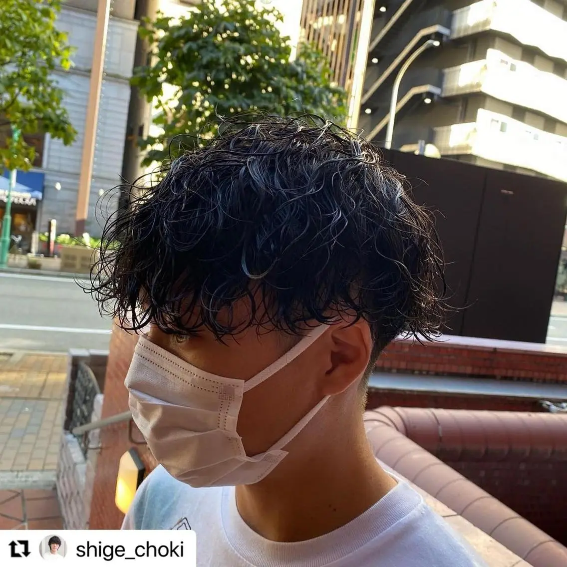 ショート カラー パーマ メンズ センターパート メンズ韓国風 マッシュ メンズパーマ メンズツイストパーマ 🩷Eny terrace🩷のヘアスタイル