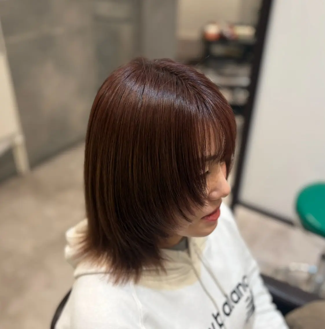 ミディアム 顔周りカット レイヤーカット 山下ちひろ/髪質改善 /メンズ/縮毛矯正のヘアスタイル