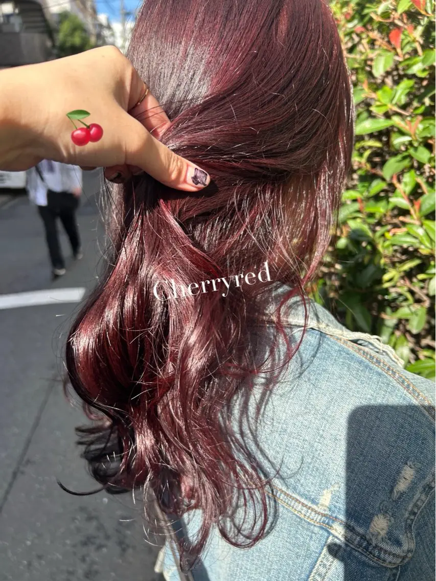 ロング カラー レッドカラー カット ヘアカラー トリートメント 暖色･似合わせカラー (廣石沙英🎀)のヘアスタイル