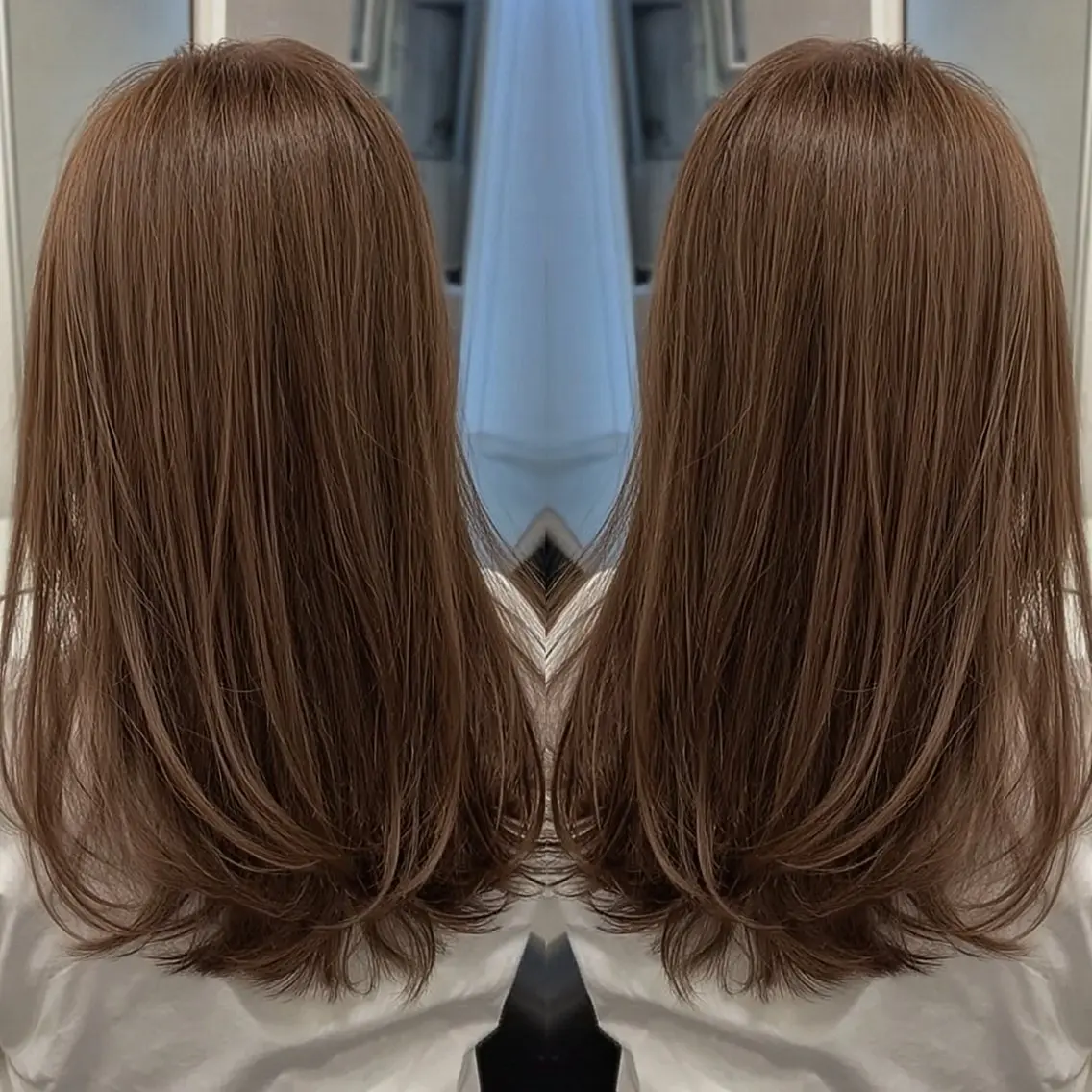 セミロング カット ヘアカラー 🍀似合わせ透明感 カラーアヤナ🍀のヘアスタイル