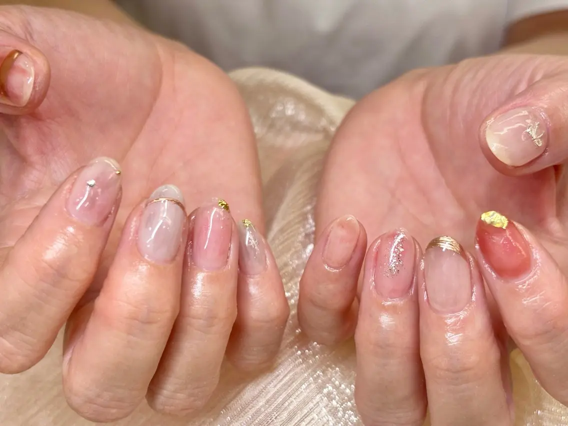 ネイル 持ち込み ニュアンスネイル ハンドネイル ハンドケア ETE LUNA NAILのネイルデザイン