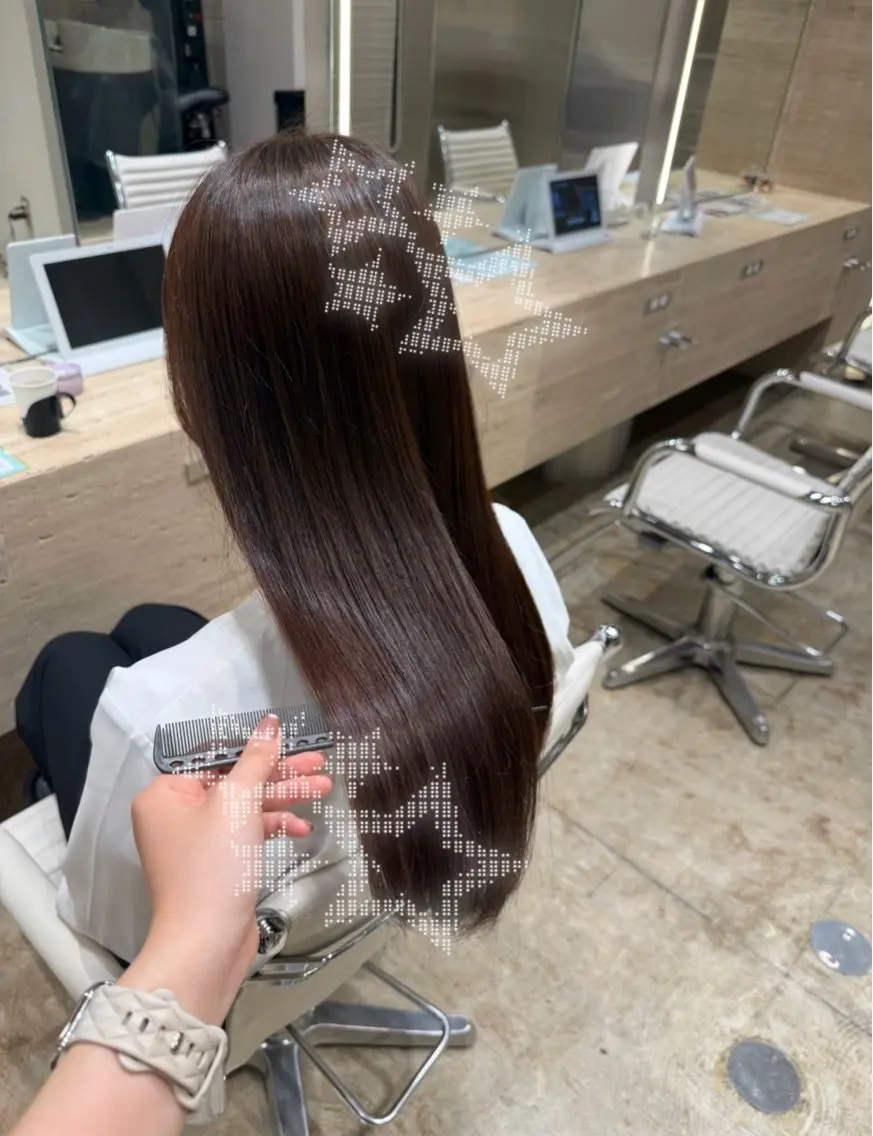 ロング カラー ブラウンカラー ヘアカラー トリートメント over hair 池袋　yuriaのヘアスタイル