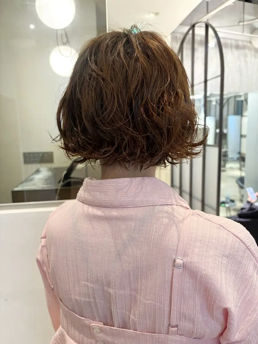 ショート パーマ カット ヘアカラー 縮毛矯正 西田  美侑/ 前髪・顔周りカットのヘアスタイル