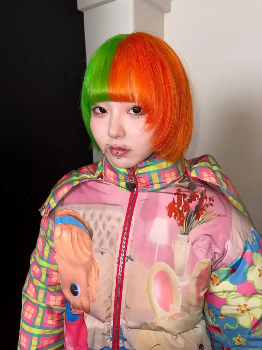 ショート カラー ブリーチ ブロンド ヘアカラー トリートメント ヘアセット HARUNA/原宿/ デザイン/カットのヘアスタイル