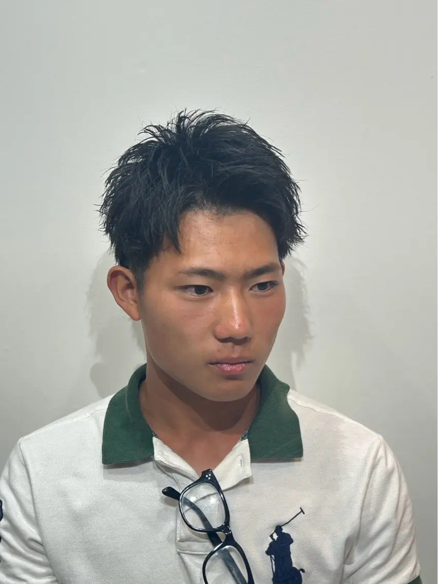 ショート メンズ アップバング カット メンズ特化パーマ &カラー🔥小倉大和のヘアスタイル