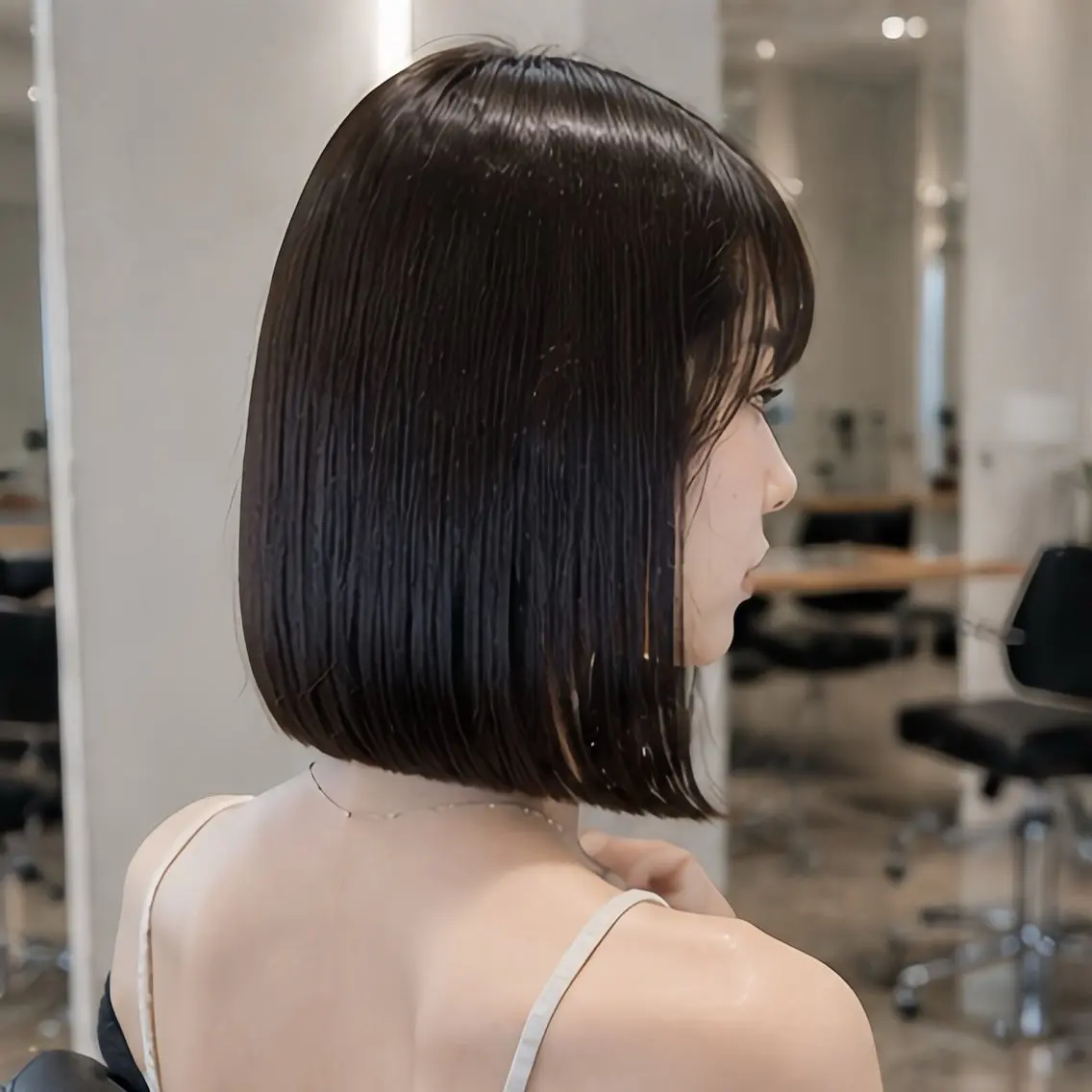ショート 縮毛矯正 トリートメント 池袋/前髪/顔周り 縮毛矯正/おばかんのヘアスタイル