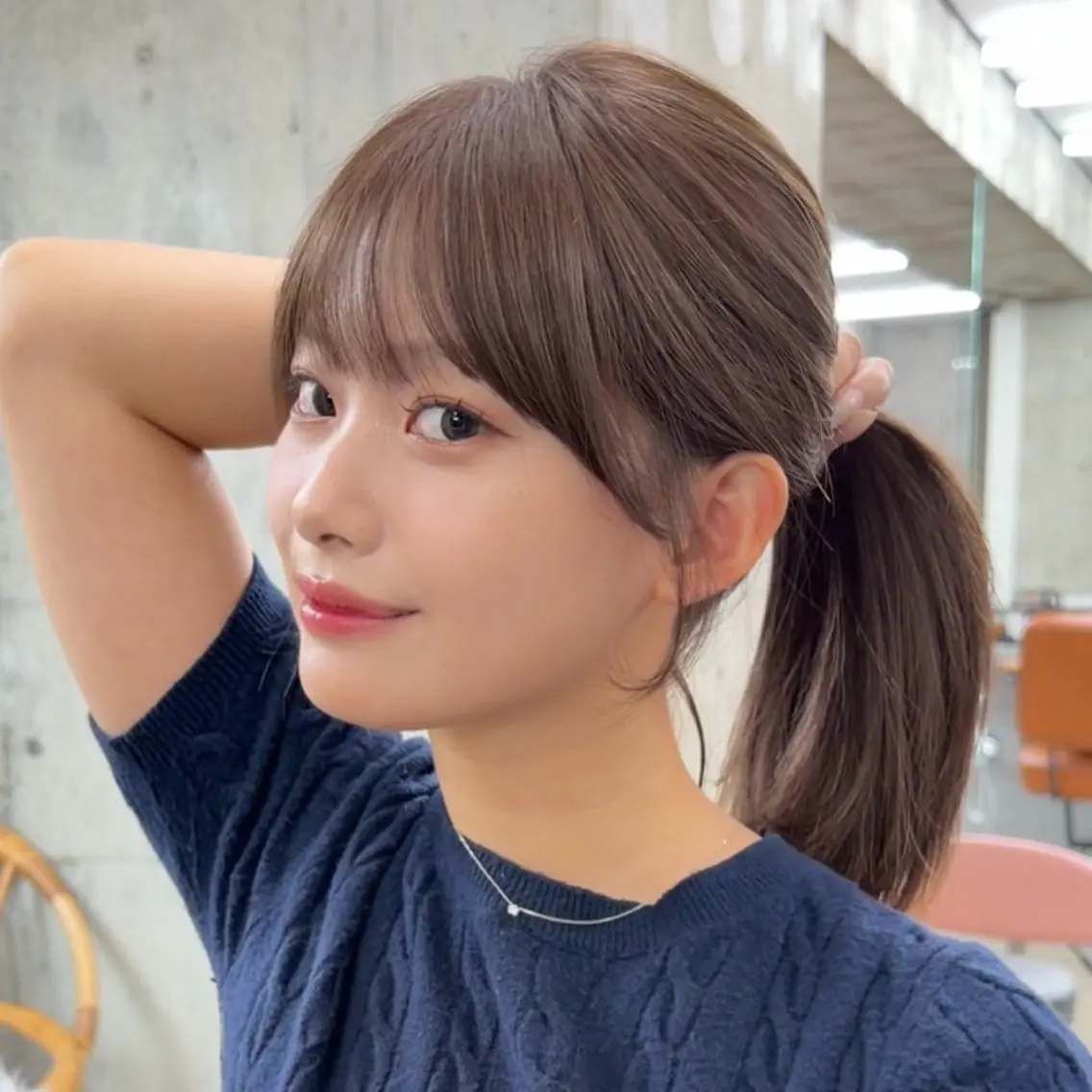 ミディアム カラー 顔周りカット 縮毛矯正 盛れる顔周り💕 レイヤー/みっきーのヘアスタイル