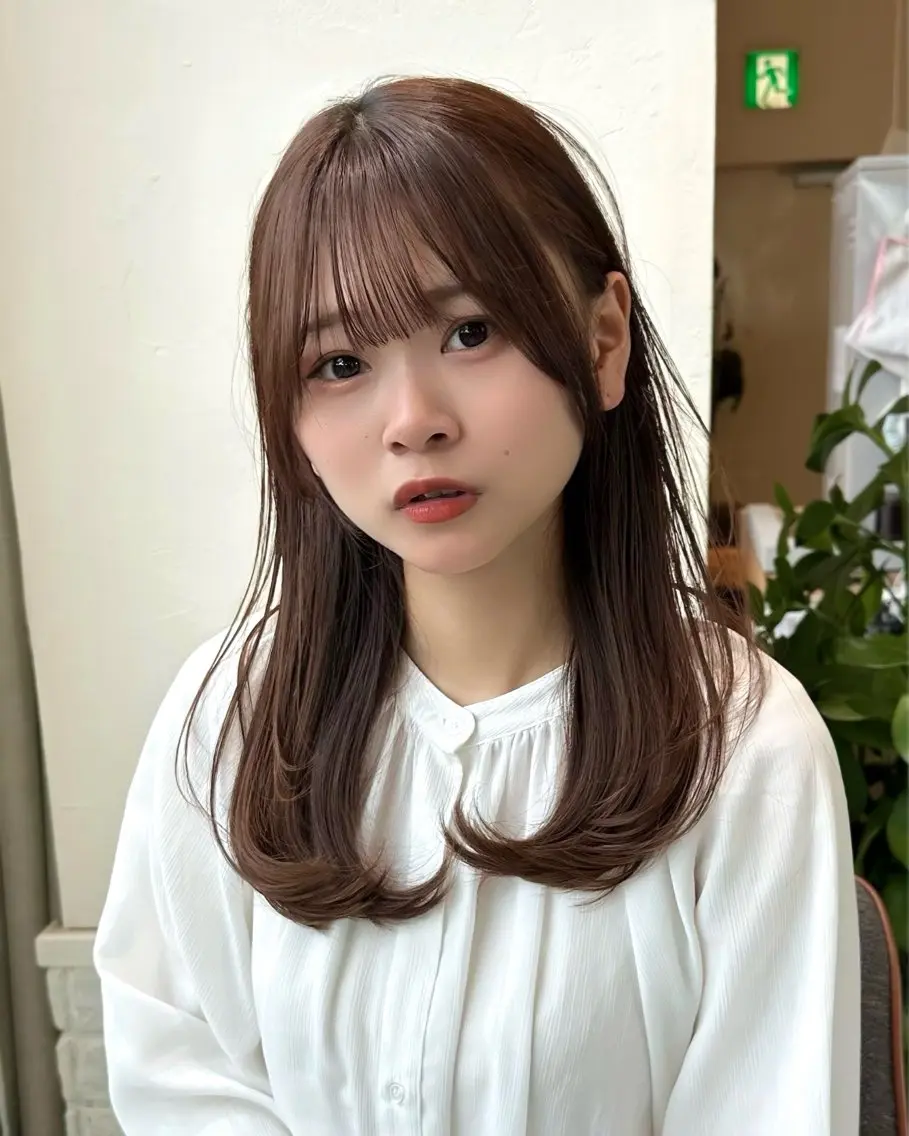セミロング カラー パーマ ヘアアレンジ ⭐️銀座/ショート/ 艶カラー/りょうがのヘアスタイル