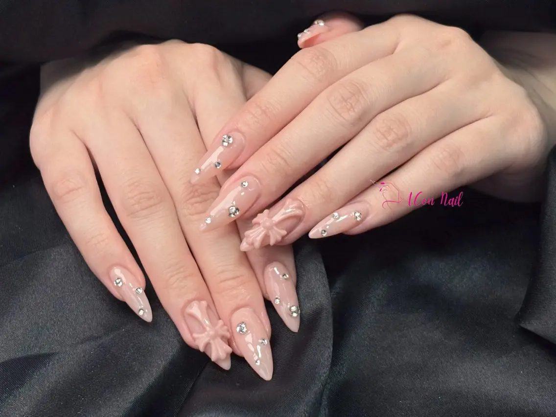 ネイル 桜ネイル 長さ出し フラワーネイル フレンチネイル ジェルネイル ハンドネイル ACon NailSalonのネイルデザイン