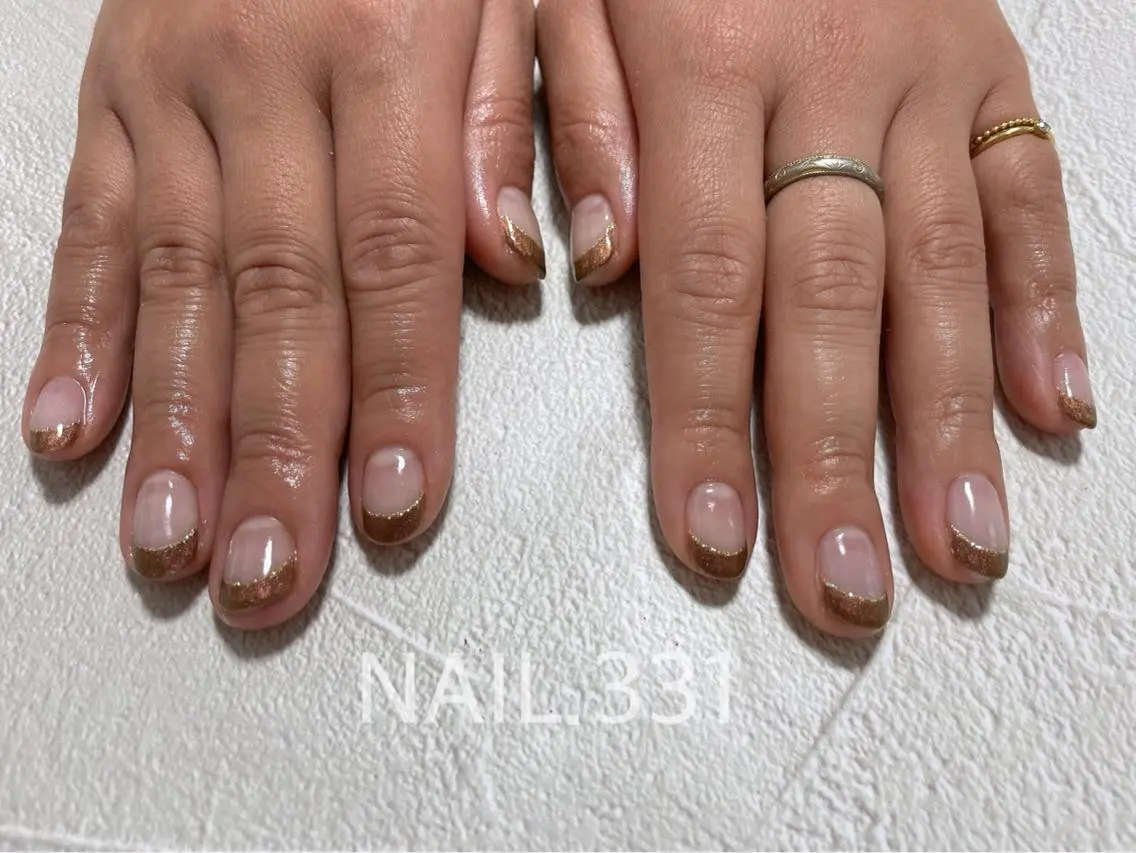 ネイル フレンチネイル ラメ(グリッター) Nail 331のネイルデザイン