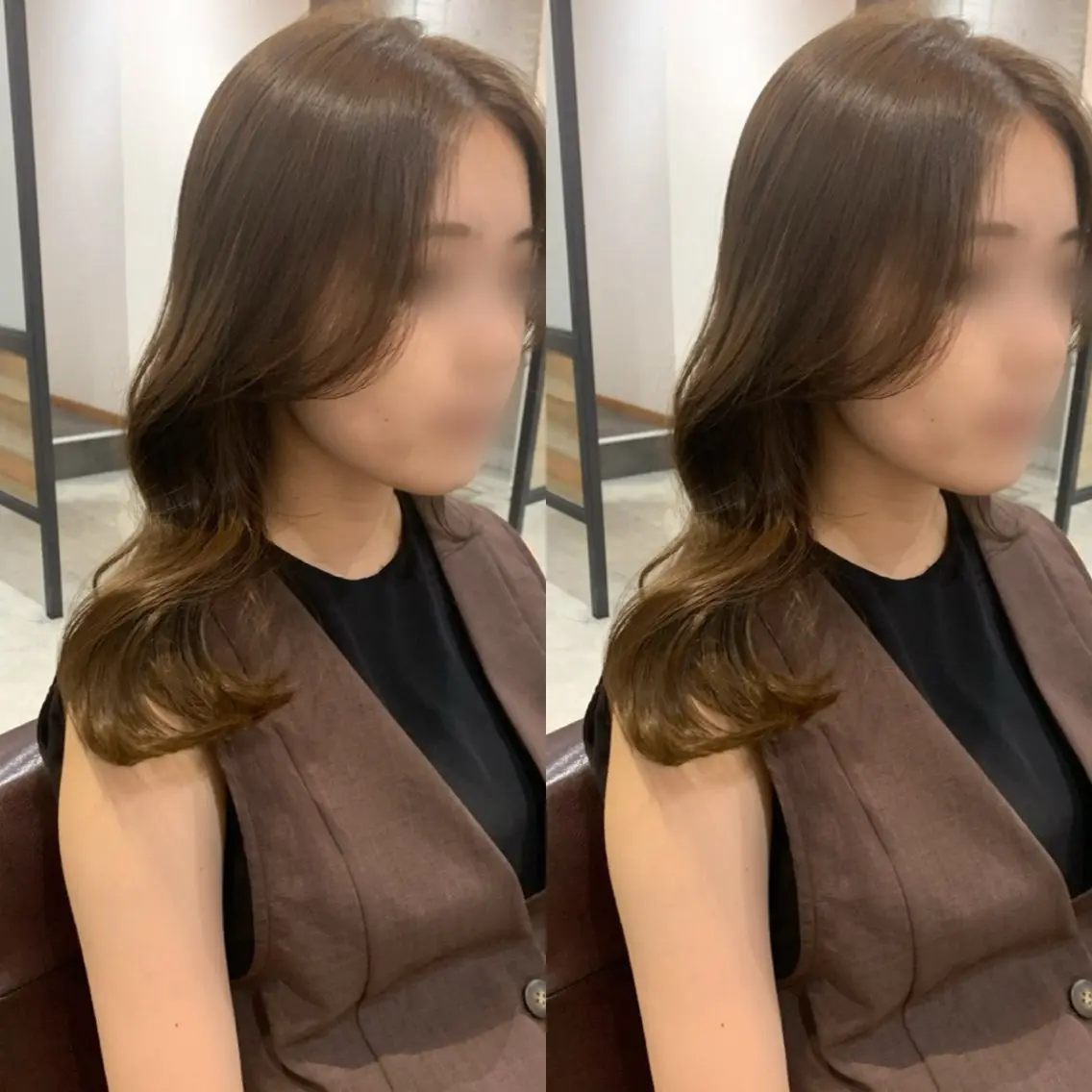セミロング カラー ヘアアレンジ カット ヘアカラー トリートメント kei🤎ベージュ /透明感カラー/博多のヘアスタイル