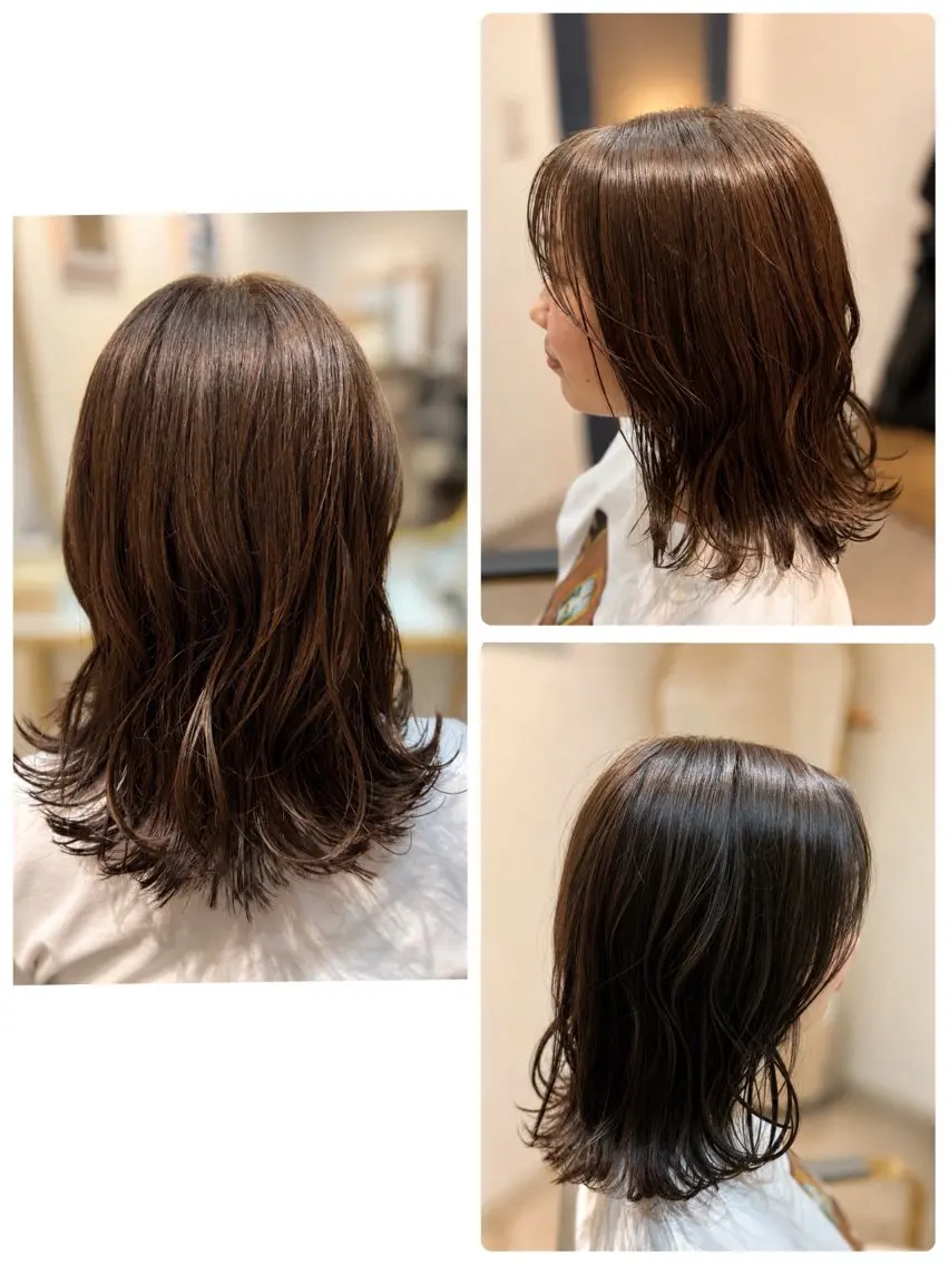 ミディアム ボブレイヤー ミディアムパーマ ボブ ハイライト 髪質改善 カット ヘアカラー トリートメント 髪質改善/縮毛矯正/ 美髪/個室/ハラのヘアスタイル