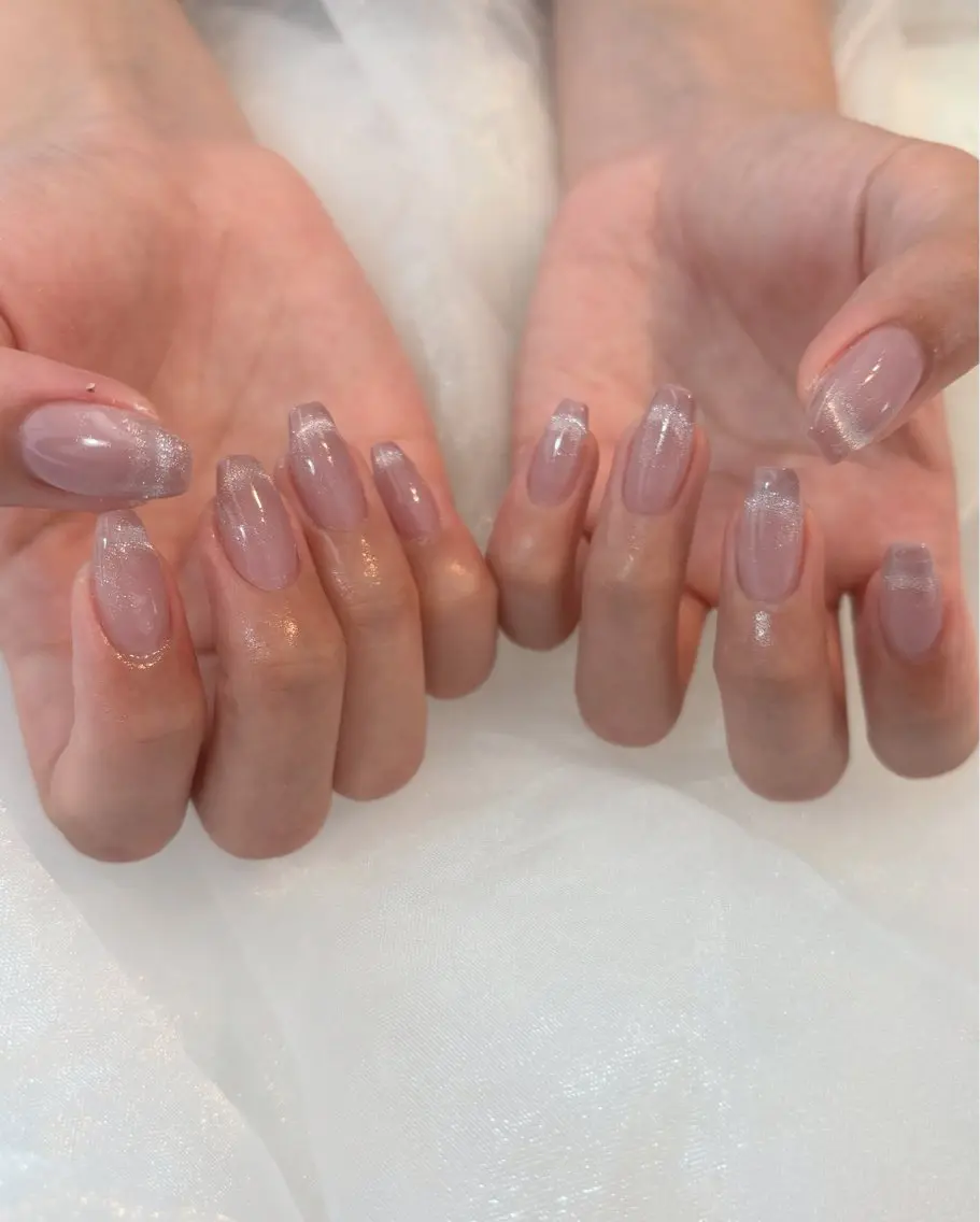 ネイル フレンチネイル マグネットネイル マグネットフレンチ ハンドネイル Hanana Nail Hanaのネイルデザイン