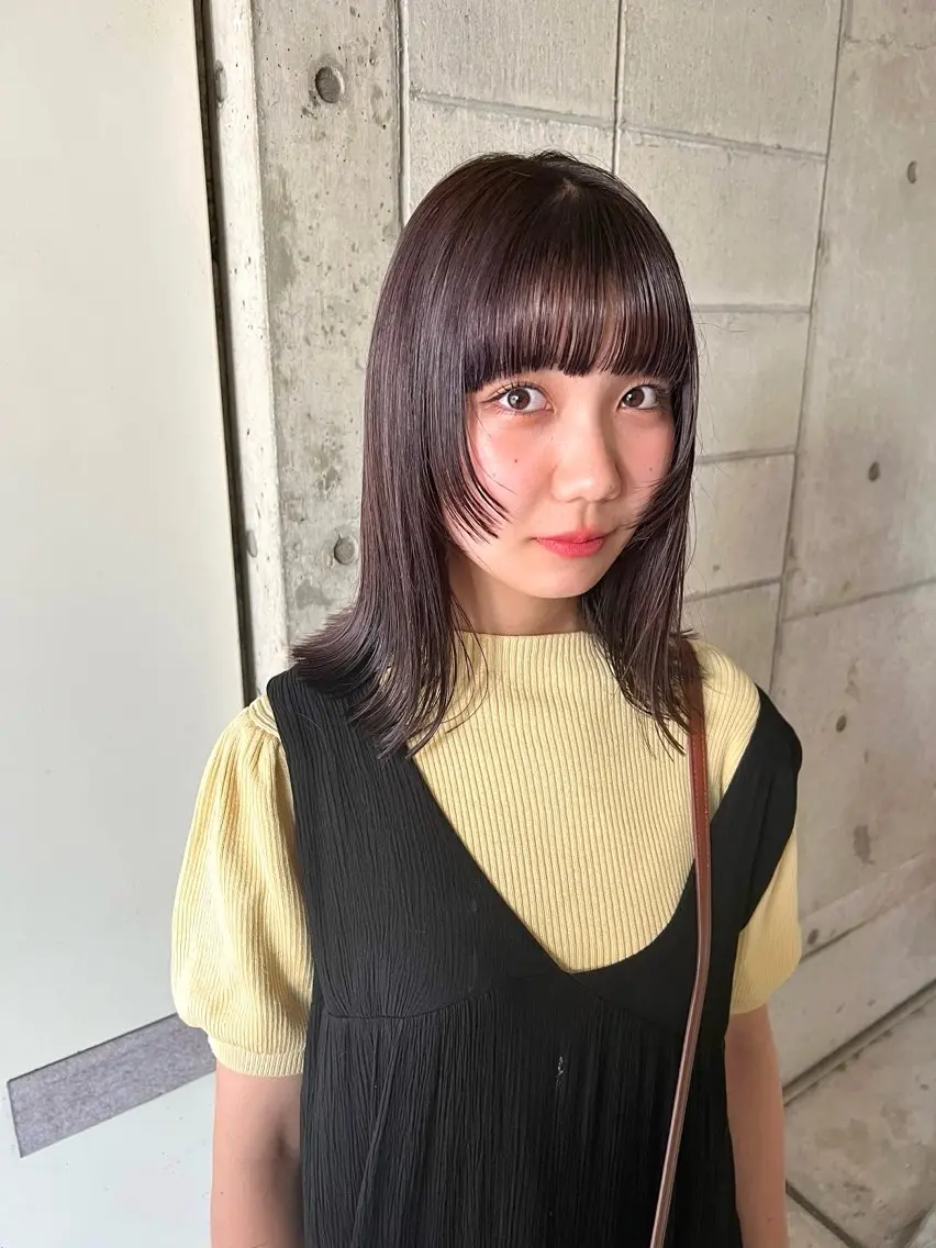 セミロング カラー カット ヘアカラー トリートメント 宮川 日菜子のヘアスタイル