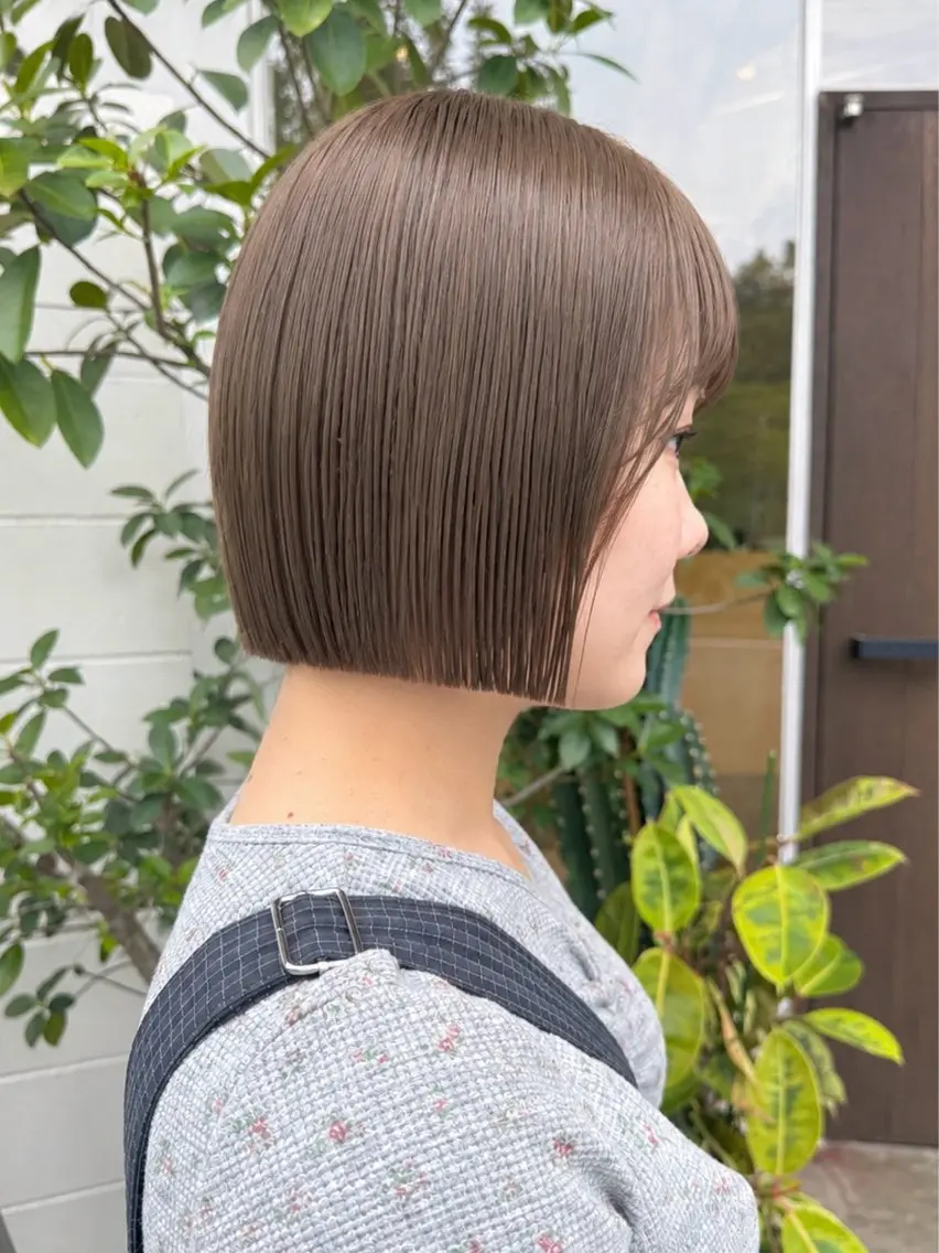 ショート カラー ベージュカラー ミント ミントベージュ ボブ 角岡 真帆/ボブ/髪質改善のヘアスタイル
