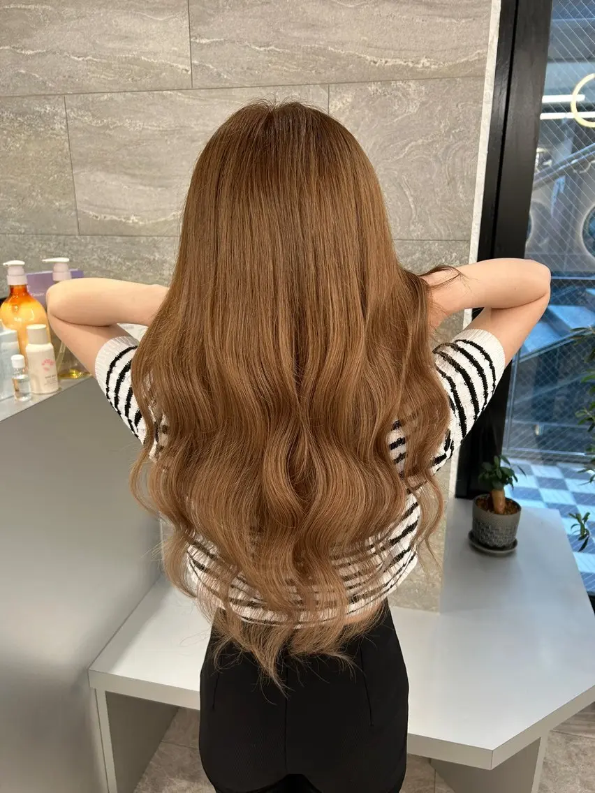 ロング カラー ヘアアレンジ エクステ TATSUYA アートディレクターのヘアスタイル