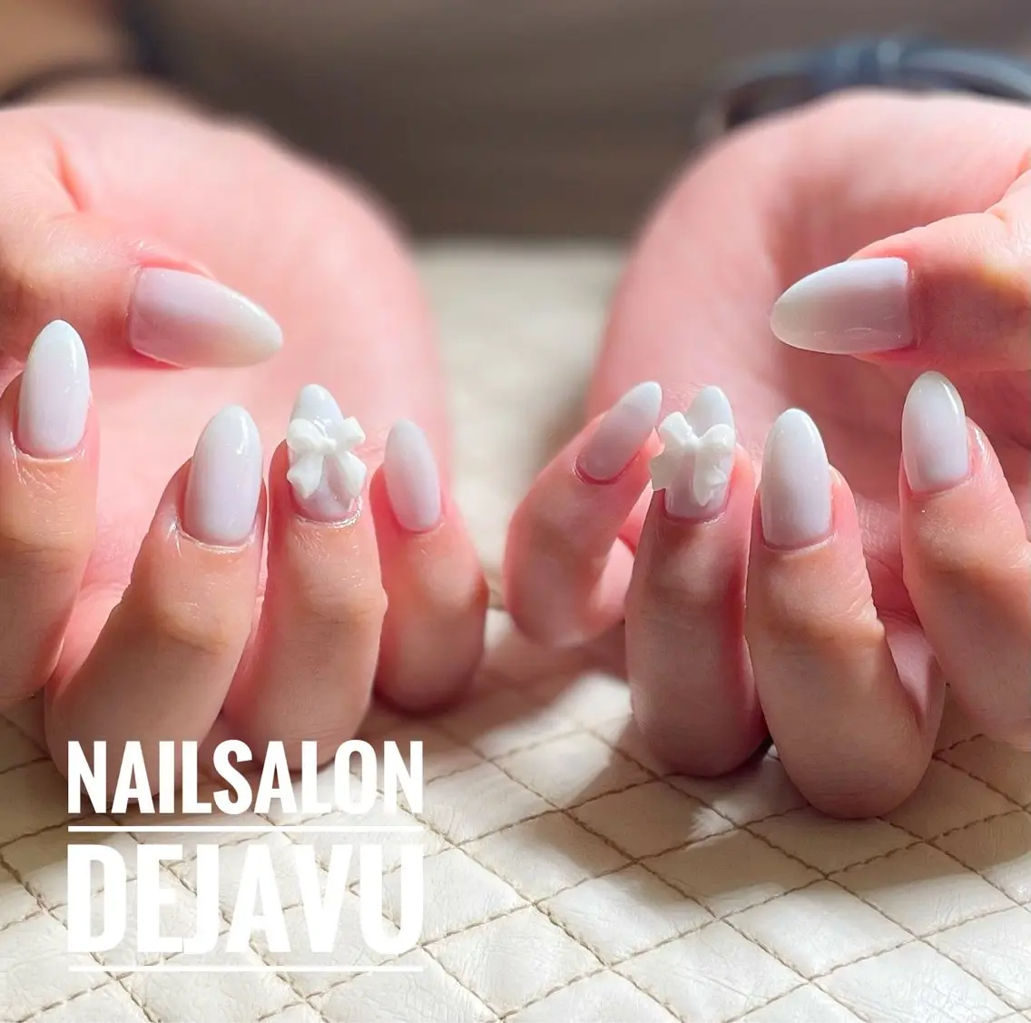 ネイル リボン ハンドネイル Nailsalon Dejavuのネイルデザイン