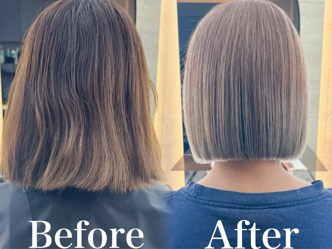 ミディアム カット ヘアカラー トリートメント 縮毛矯正/艶髪🦋 透明感　ゆうとのヘアスタイル